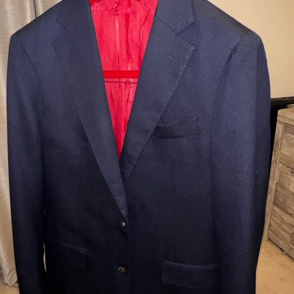 Slight worn Suit Supply 42 R Navy Sienna Suit Coat - Picture 8 of 11
